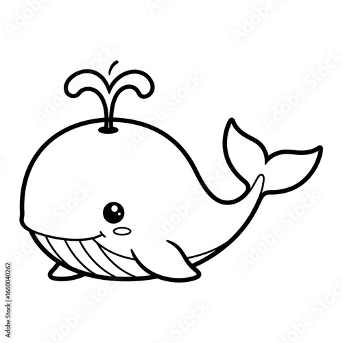 Cute whale for colouring