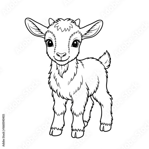 Cute goat for colouring