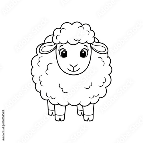 Cute sheep for colouring