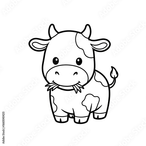 Cute cow for colouring