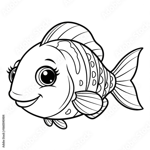 Cute fish for colouring