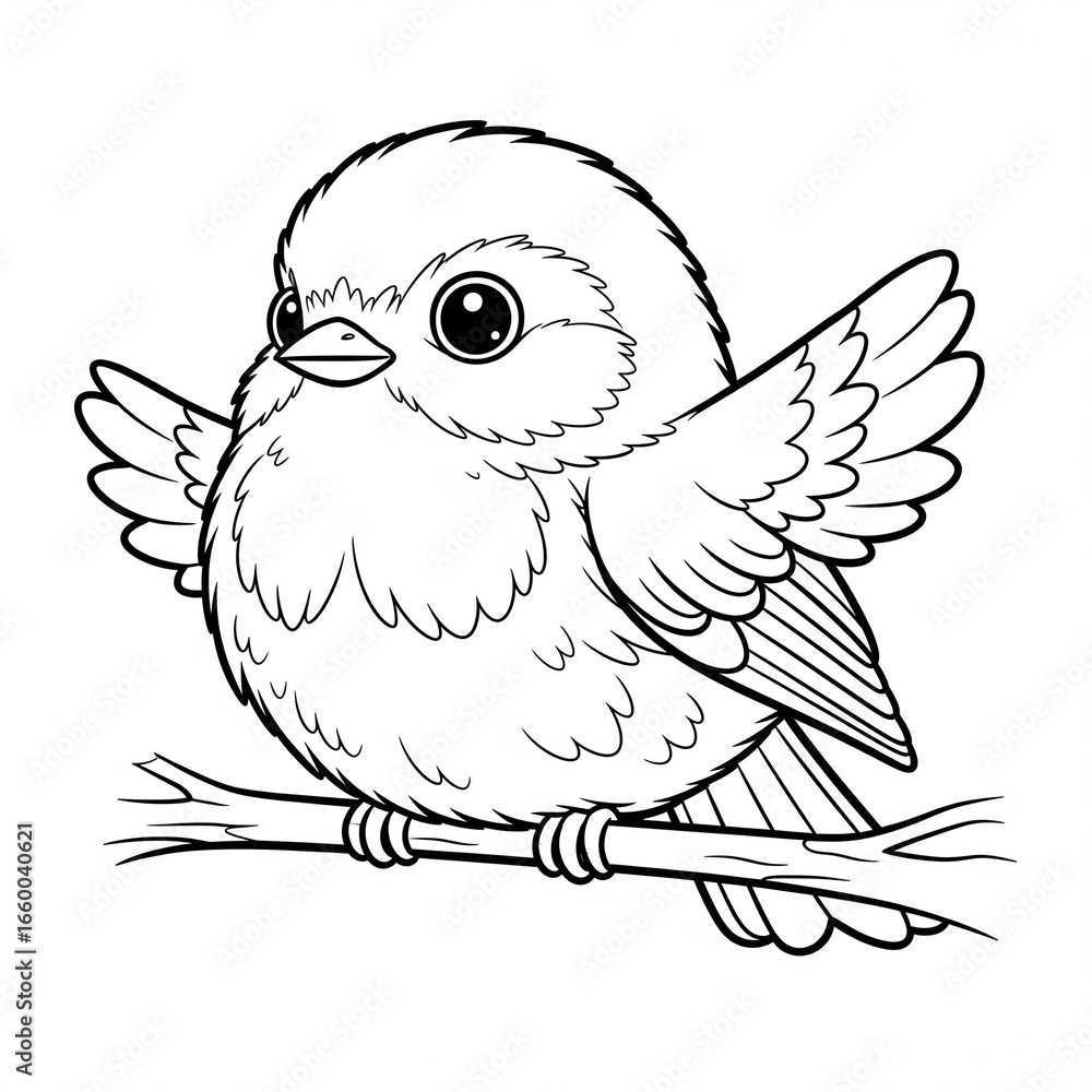 Obraz premium Cute bird for colouring