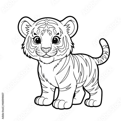 Cute tiger for colouring