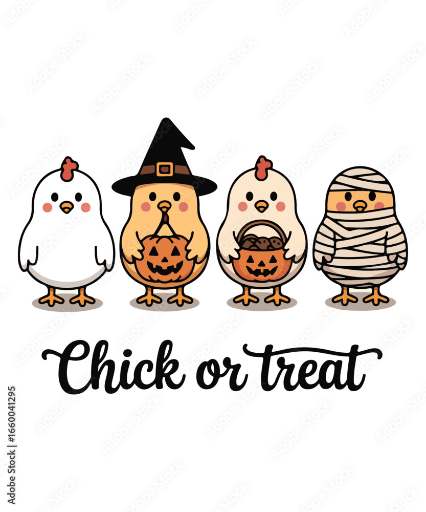Obraz premium Cute Chicken Halloween SVG