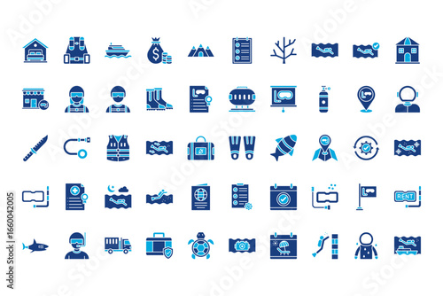 Vacation and Tourism Line Icons