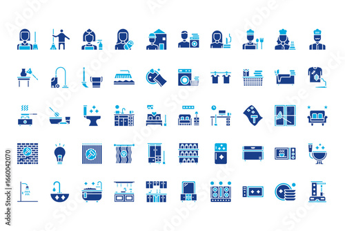 Cleaning and Dusting Line Icons