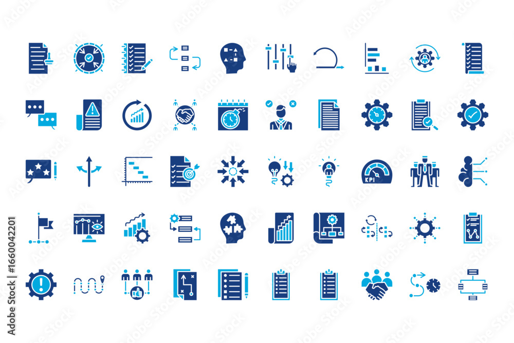 Obraz premium Action Plan Line Icons