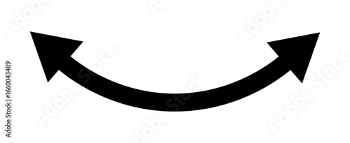 Curved outward double arrow icon pointing in opposite directions representing expansion, growth, movement, navigation, distribution, exchange, transition, and dynamic process concept