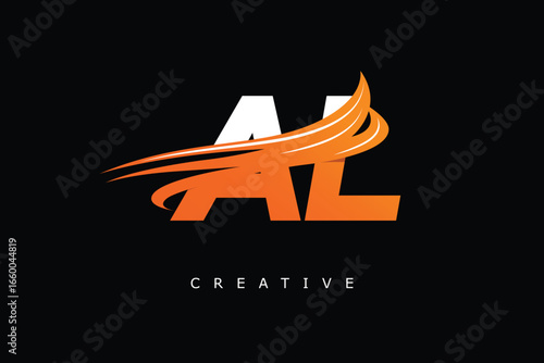 AL Dynamic Gradient Logo Modern Speed Symbol for Creative Branding & Professional Identity Design