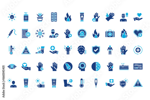 Skin Burns Line Icons