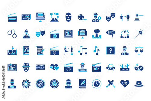 Movie Genres Line Icons