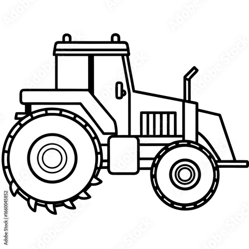 Diesel Cultivator Outline Illustration