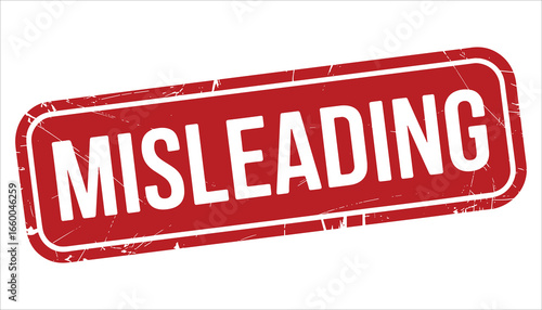 Misleading Stamp Vector. Red Grunge Rubber Label Sign Illustration