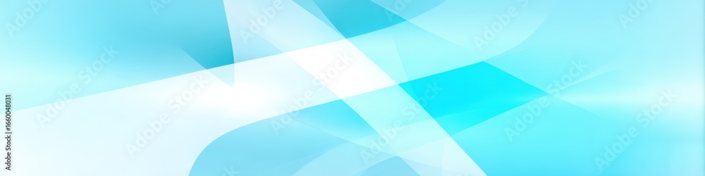 Obraz premium Abstract light blue and white gradient background with geometric shapes and flowing lines