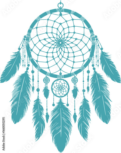 Indians dream catcher in blue