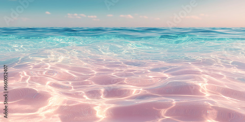 Pink Sand Tropical Beach with Crystal Clear Water
