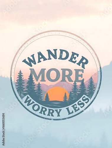 Wander More Worry Less Embrace the adventure of exploring new horizons and the freedom of the open road with this inspiring quote