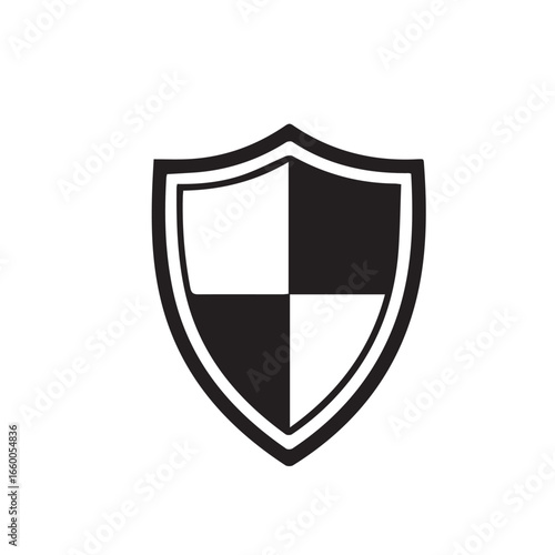 Free Download Black and white shield icon representing protection and security, a symbol of safety and defense - GFXLoad