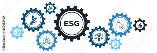 Environmental, Social, Governance (ESG) Business Performance Icon Concept for Sustainable Corporate Investment