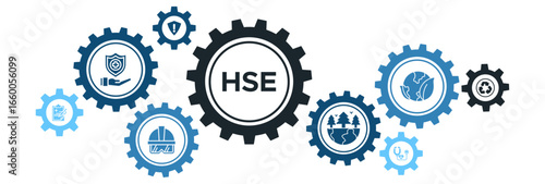 Health, Safety, and Environment (HSE) Icon Concept for Corporate Occupational Safety Standards and Environmental Protection
