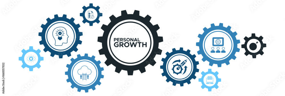 Fototapeta premium Personal Growth and Development Icon Concept Highlighting Learning, Motivation, Training, and Goal Setting