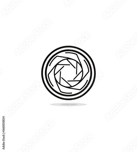 Camera lens aperture graphic design