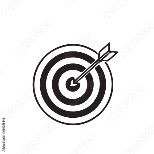 Targeted Bullseye with Arrow Symbolizing Success and Accuracy in Business and Sports