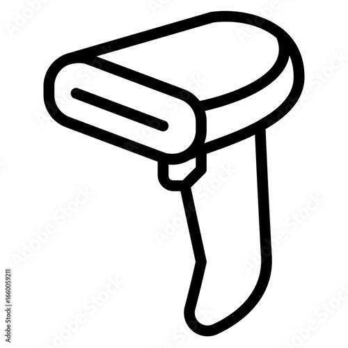 Barcode Scanner Graphic Black Outline on White Background