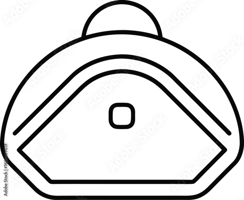 Simple outline drawing of a baseball cap, isolated on transparent background