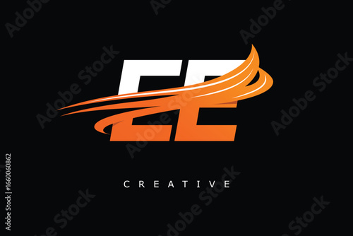 EE Dynamic Gradient Logo Modern Speed Symbol for Creative Branding & Professional Identity Design	