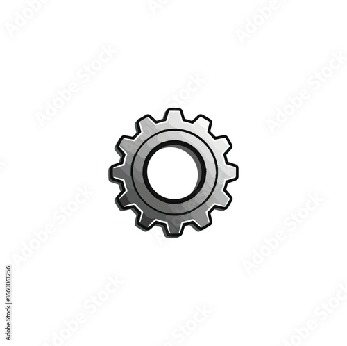 Gray gear graphic on black background