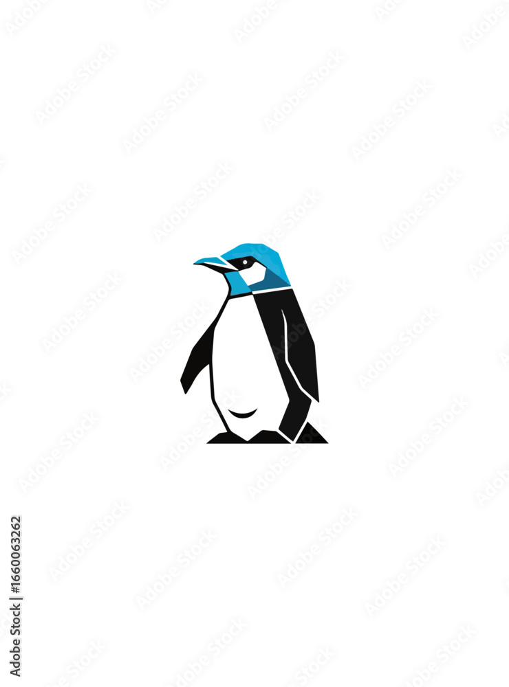 Fototapeta premium Stylized penguin illustration dark background