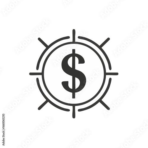 dollar symbol on white background