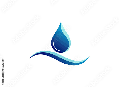 Water drop and wave design graphic