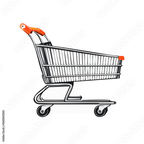 shopping cart isolated on white