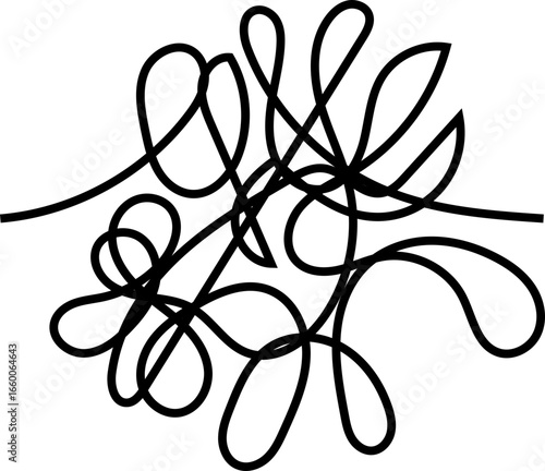Loose flower-like loops arranged with thick rounded strokes resembling organic petals.