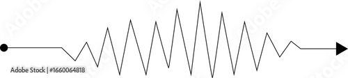 Sharp zigzag wave drawn with thick angular strokes creating pointed rhythmic oscillations.