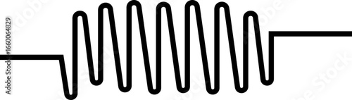 Short spring coil illustrated with thick looping strokes forming a compressed spiral figure.
