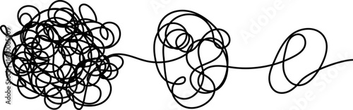 Pair of interlaced knots forms loops creating intertwined linear connections.