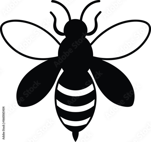 Bee icon vector illustration of a bee on a white background
