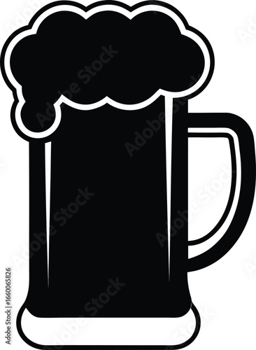 Pilsner icon black beer mug design brewer s emblem vector beer mug logo
