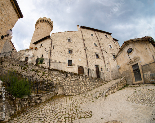 Italy Abruzzo, visit to the village of Santo Stefano di Sessanio, glimpse of the narrow streets