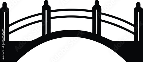 One bridges silhouette vector illustration