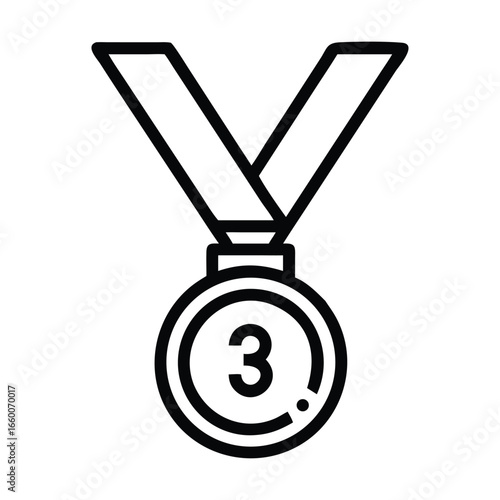 medal solid glyph vector illustration