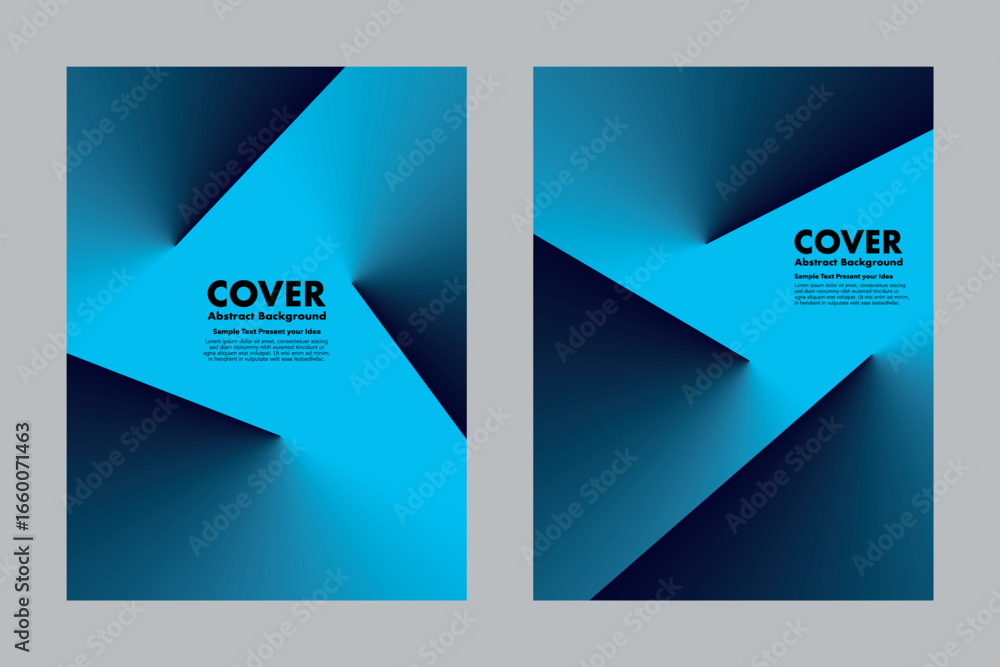 Naklejka premium Futuristic dynamic vector abstract background with glowing blue gradients and sharp geometric shapes, creating a dramatic light and shadow effect. For covers, posters, digital artwork, presentations.