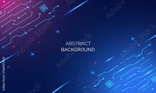 Abstract technology background circuit electric line style. Digital futuristic machine learning design. AI sign for graphic design, logo, website, social media, mobile app, UI. Vector illustration