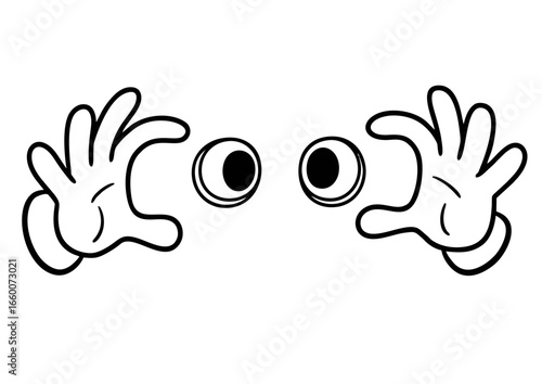Curious Eyes Peeking Through Hands A Whimsical Illustration of Wonder and Observation