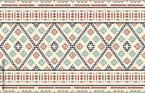 Geometric ethnic pattern seamless, Native American ethnic design, Southwestern decor design for background ,curtain, carpet, wallpaper, clothing, wrapping, Batik, vector illustration.