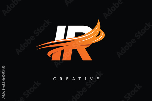 IR Dynamic Gradient Logo Modern Speed Symbol for Creative Branding & Professional Identity Design