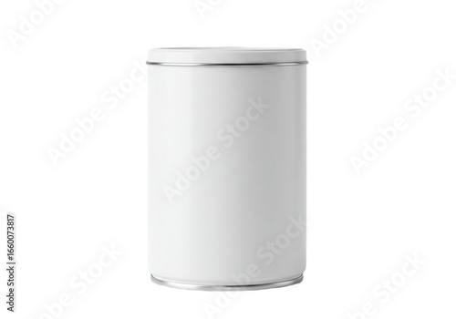 Wallpaper Mural Plain White Cylindrical Container with Silver Rim on Neutral Background Torontodigital.ca